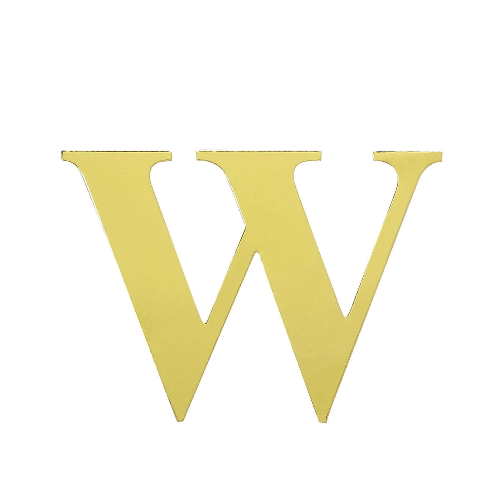 4-Pack Stickers Banner Custom Alphabet "W" Design Gold - Text Stick-On Decorative Letters 5"