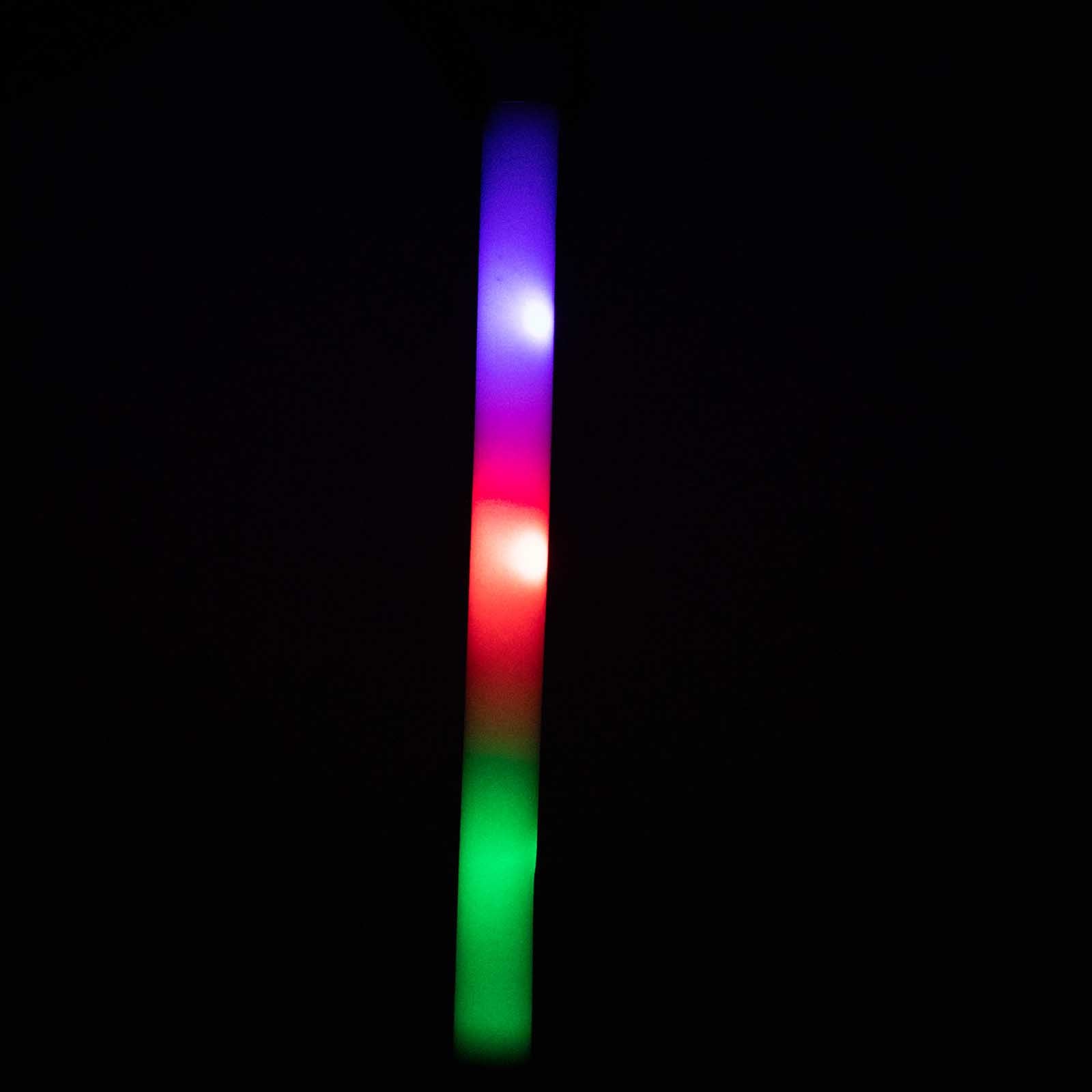 20 Pack Multicolor LED Foam Party Glow Sticks With 3 Flashing Modes, 19" Reusable Battery Operated Light Sticks