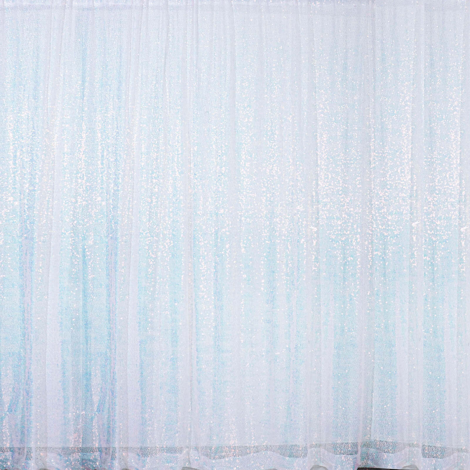 8ftx8ft Iridescent Blue Sequin Event Curtain Drapes, Backdrop Event Panel