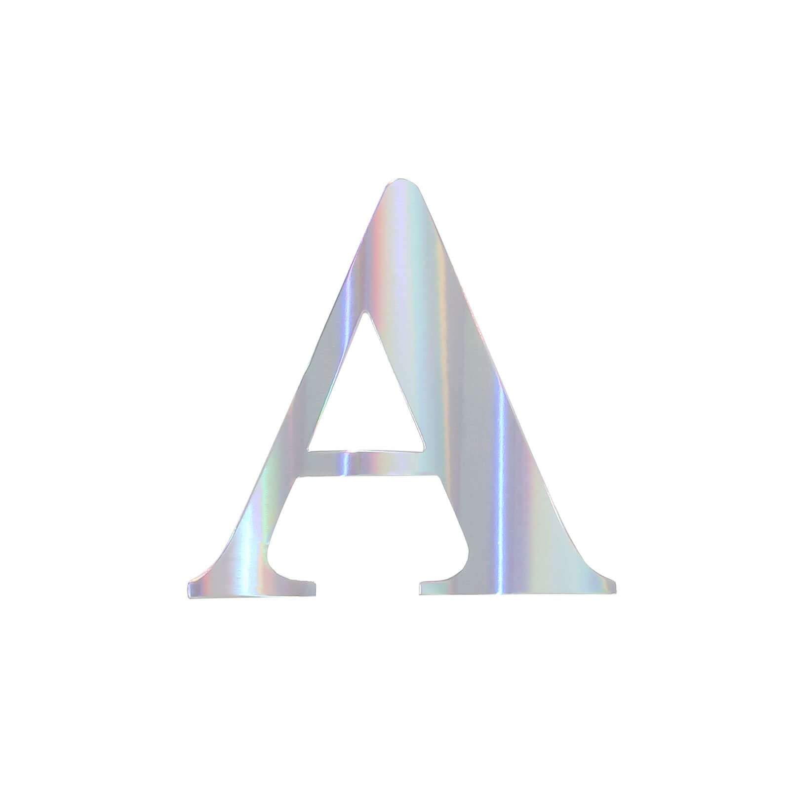4 Pack 5" Iridescent Alphabet Stickers Banner, Customizable Stick on Letters - A