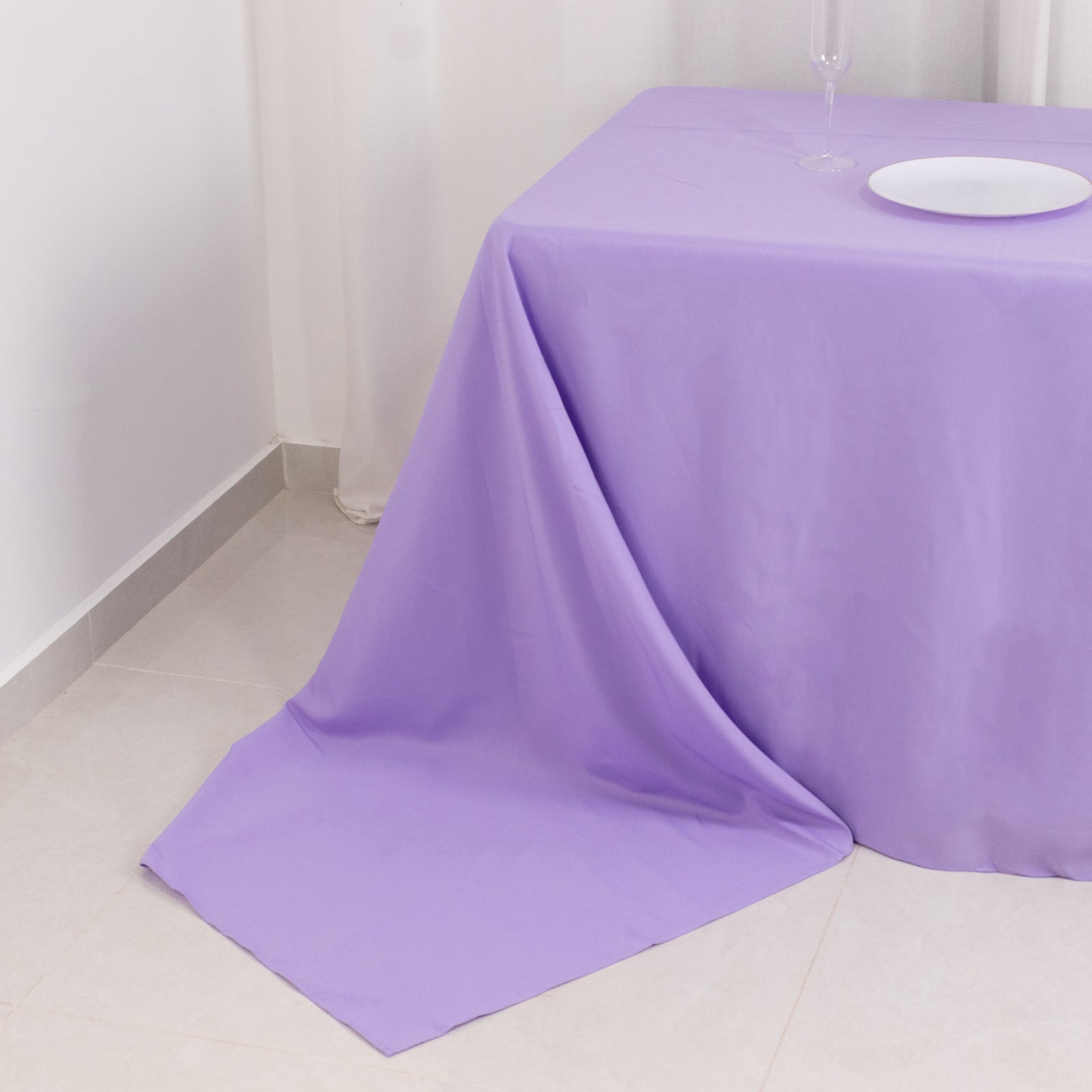 Premium Polyester 90"x156" Rectangle Tablecloth Lavender Lilac - Seamless 220GSM Stain-Resistant Table Cover