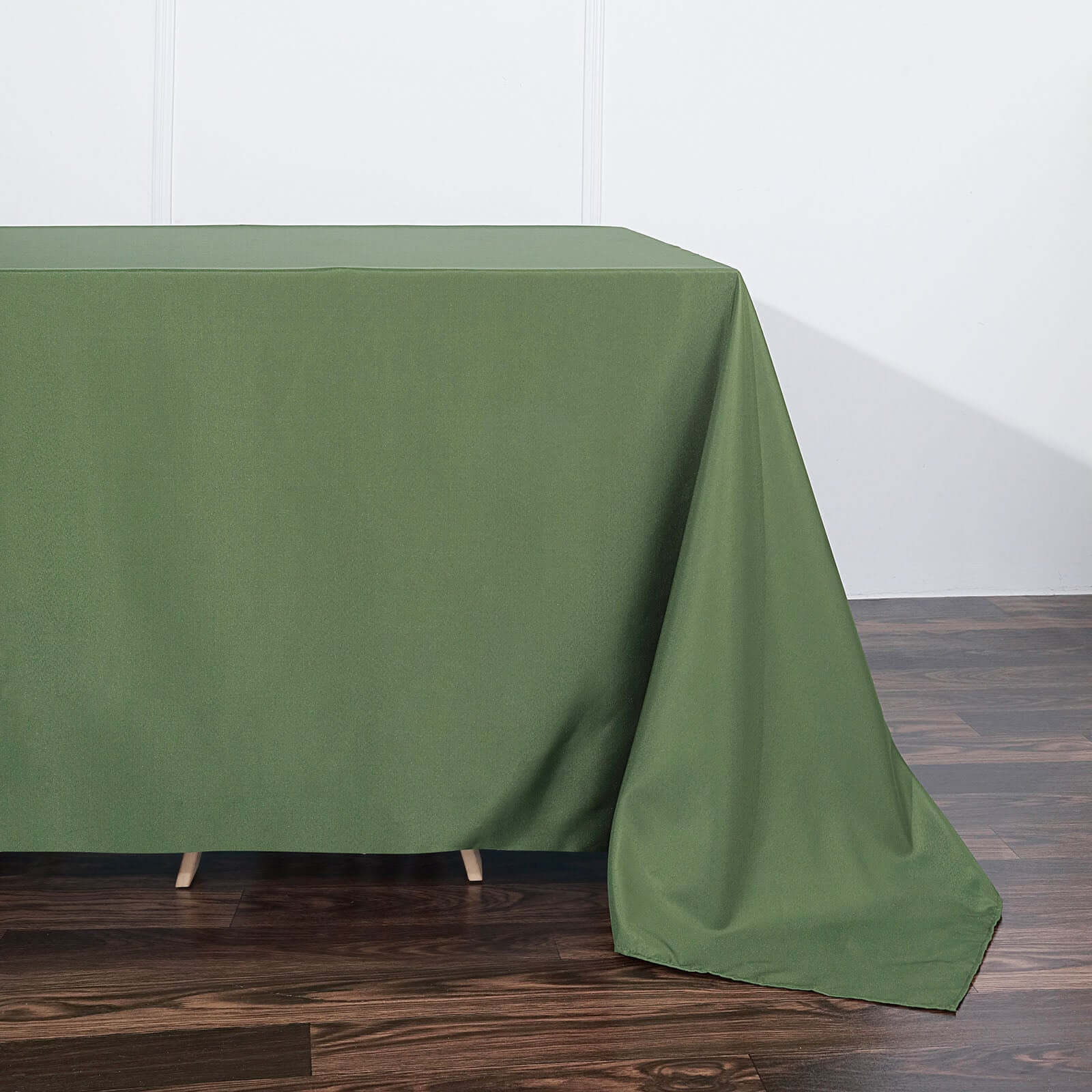 Polyester 90"x132" Rectangle Tablecloth Olive Green - Seamless Wrinkle-Resistant Table Cover