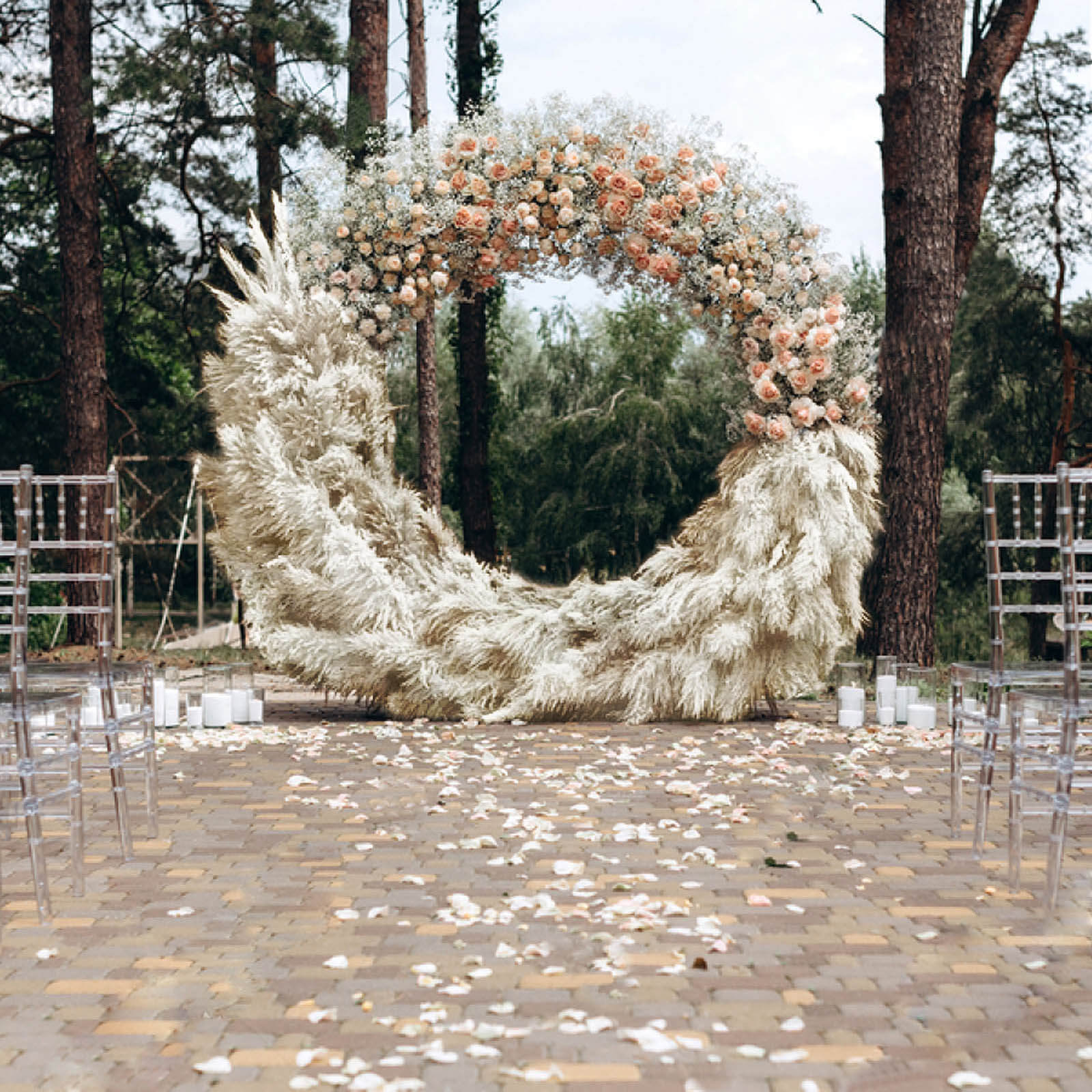 6 Stems Natural Dried Pampas Grass Decor Wheat Tint - Tall Plant Sprays for Boho Chic Vase Displays Backdrops & Event Styling 49"