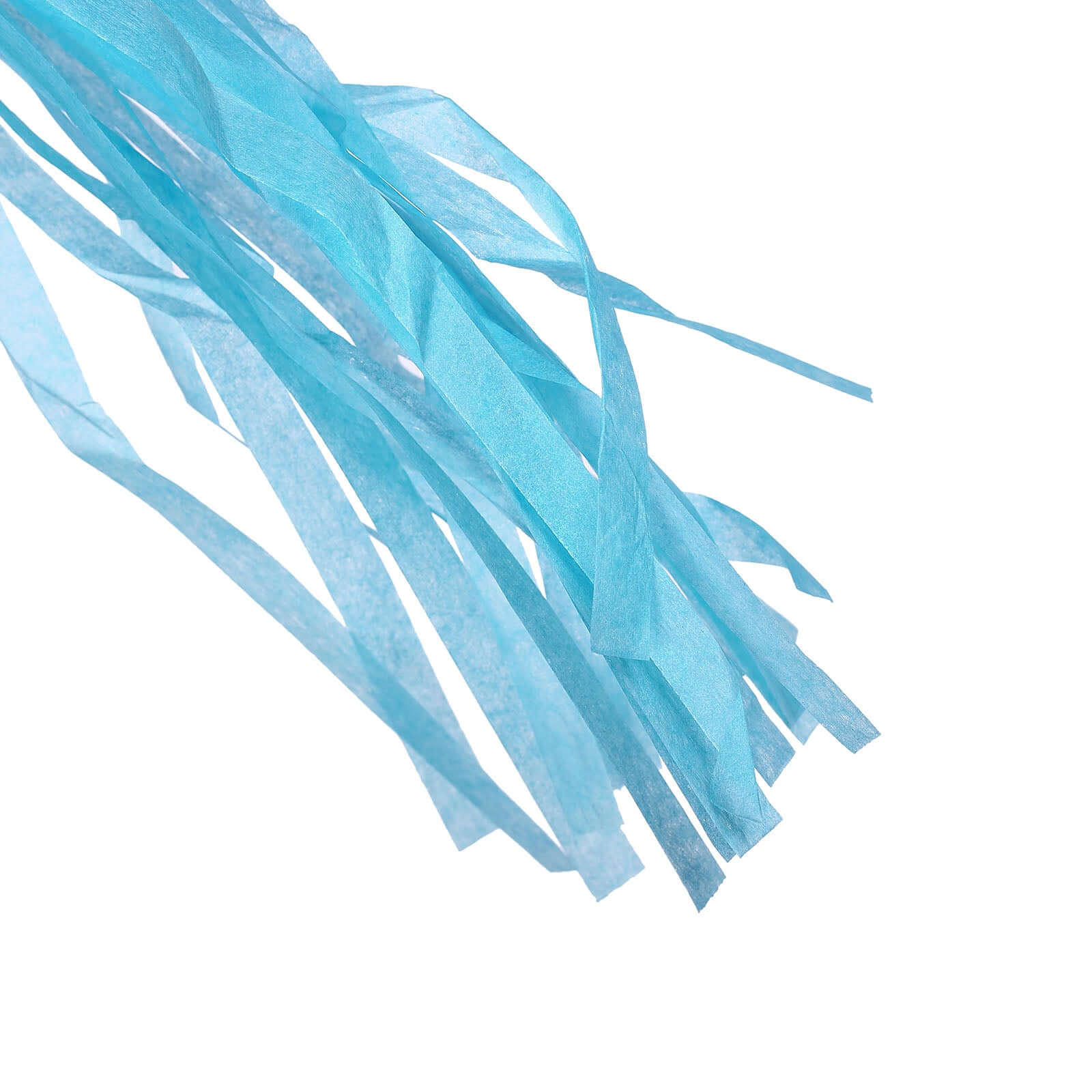 12 Pack Pre-Tied Turquoise Tissue Paper Tassel Garland With String, Hanging Fringe Party Streamer Backdrop Decor