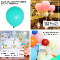 10 Pack 18" Matte Pastel Silver Helium or Air Latex Party Balloons