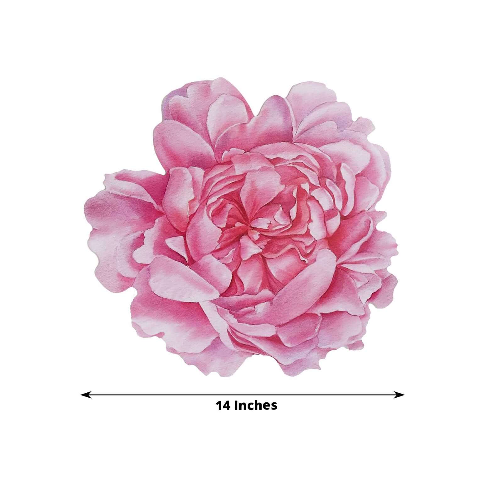 10-Pack Disposable Table Placemats with Pink Peony Flower Print - 400GSM Floral Cardboard Placemats for Dinner Parties & Gatherings 14"