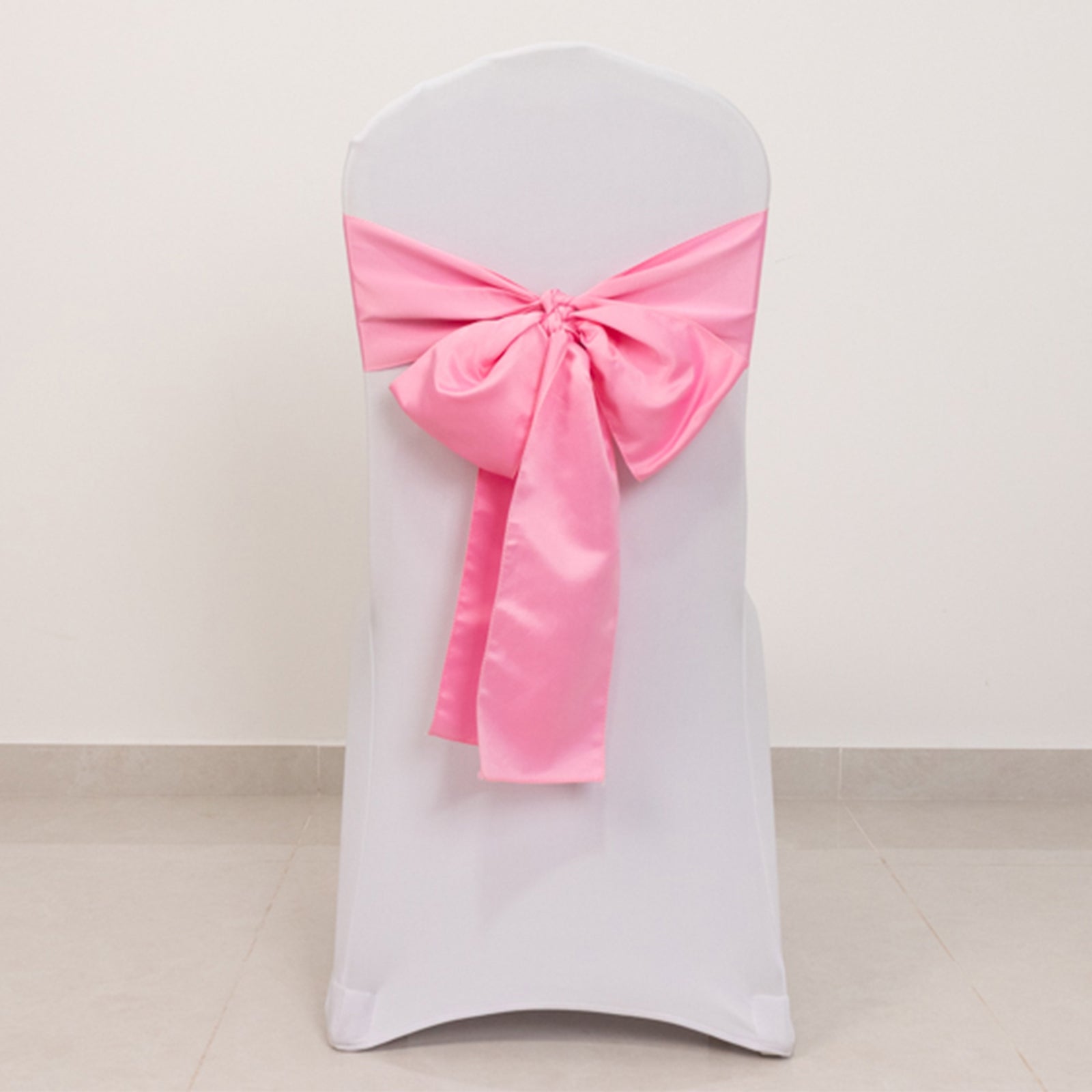 5 Pack Lamour Satin 6"x106" Chair Sashes Pink - Stylish Reusable Decorative Bows
