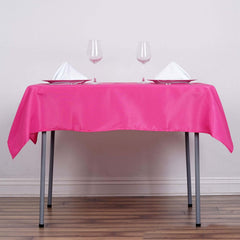 Polyester Square 54"x54" Tablecloth Fuchsia - Wrinkle-Resistant & Durable Table Cover