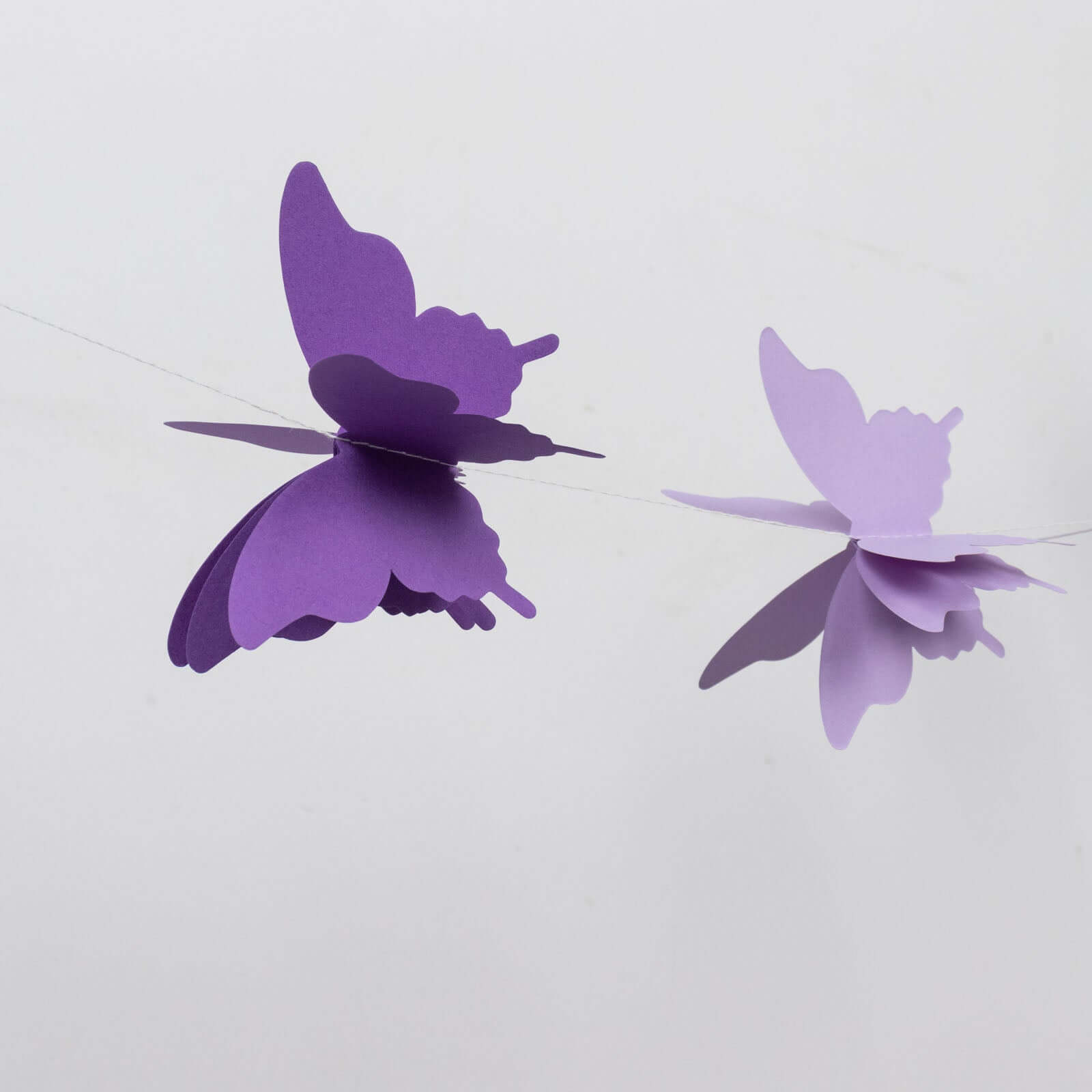 2 Pack 9ft Purple 3D Paper Butterfly Hanging Garland Streamers, Party String Banners