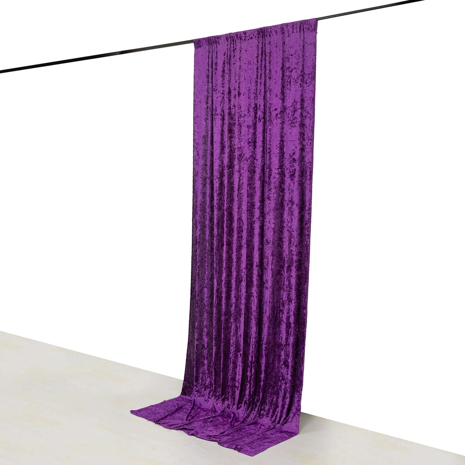 Purple Crushed Velvet Backdrop Curtain – 5ft x 12ft Event Drape with Rod Pocket, Privacy Panel for Photo Booths & Events