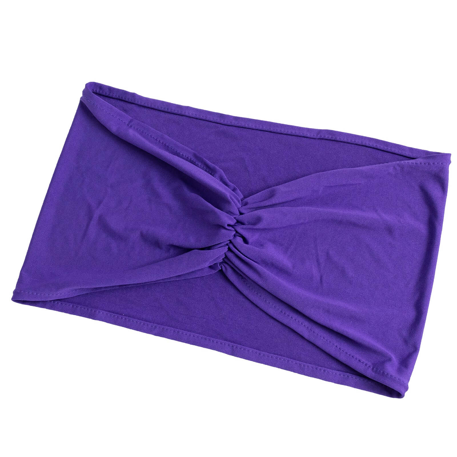 5 Pack Spandex Chair Sashes Purple Ruffled Style - Wide Easy to Use Stretch Chair Bands 8"x13"