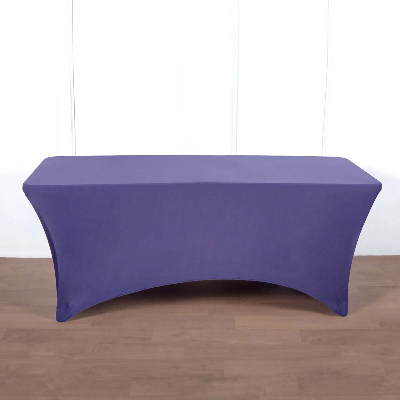 Stretch Spandex 96"x30" Rectangle Table Cover Purple - Durable Form-Fitting Tablecloth