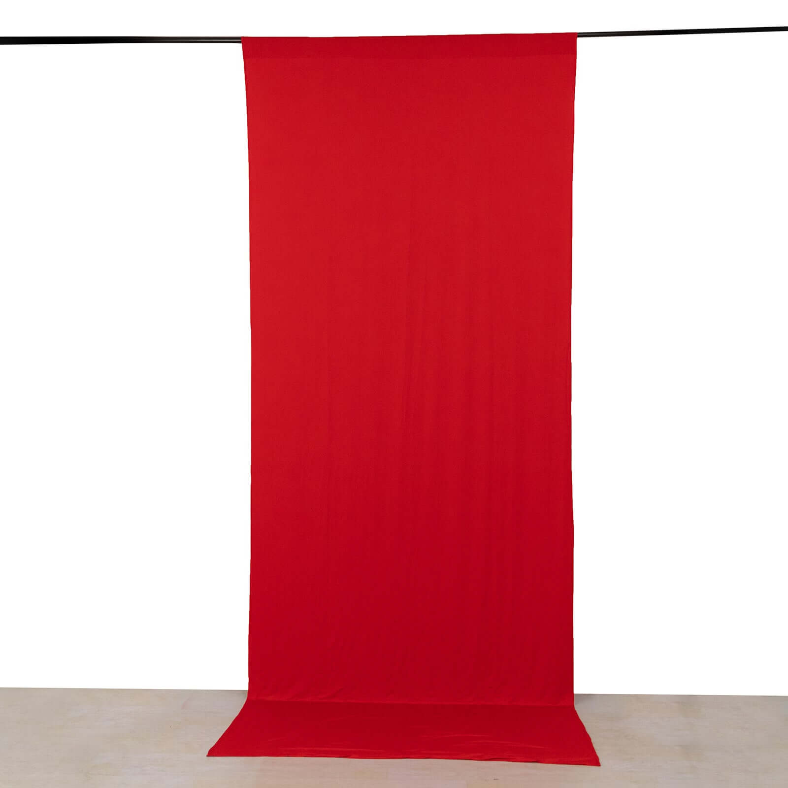 Red 4-Way Stretch Spandex Event Curtain Drapes, Wrinkle Free Backdrop Event Panel with Rod Pockets - 5ftx12ft