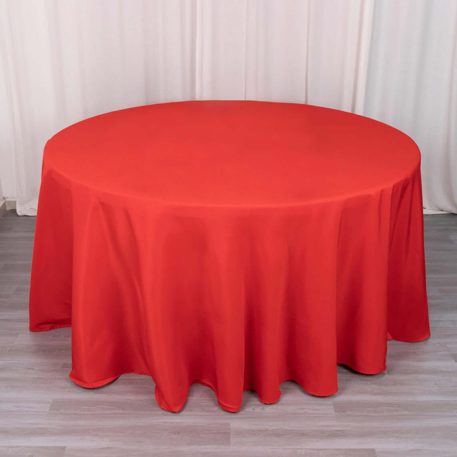 Premium Polyester 120" Round Tablecloth Red - Seamless 220GSM Wrinkle-Resistant Table Cover