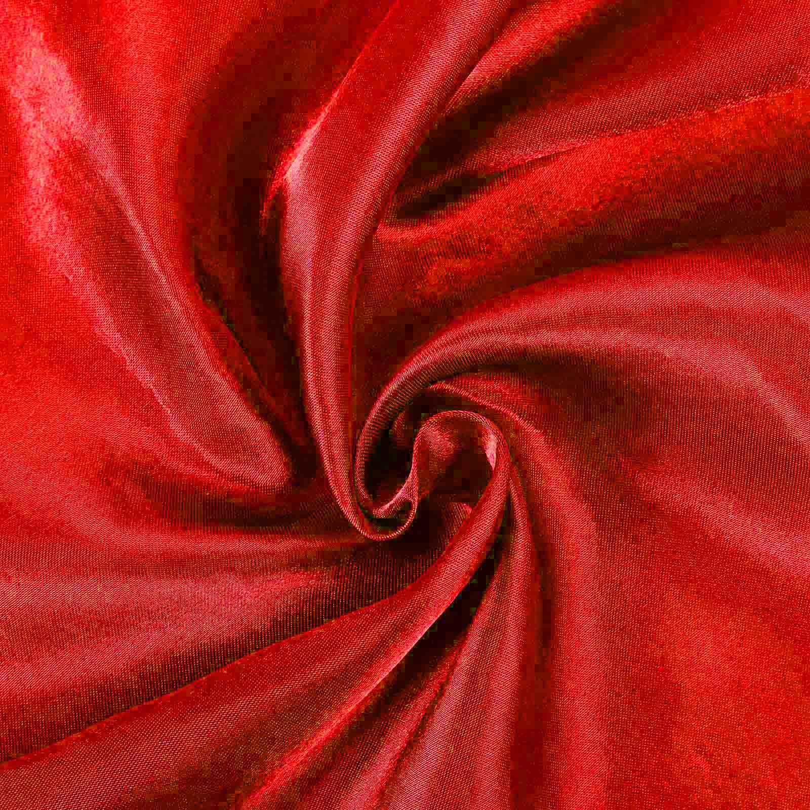 Satin Chair Cover Self-Tie Universal Design Red - Durable Slip-On Cover for Folding, Dining, Banquet & Standard Chairs