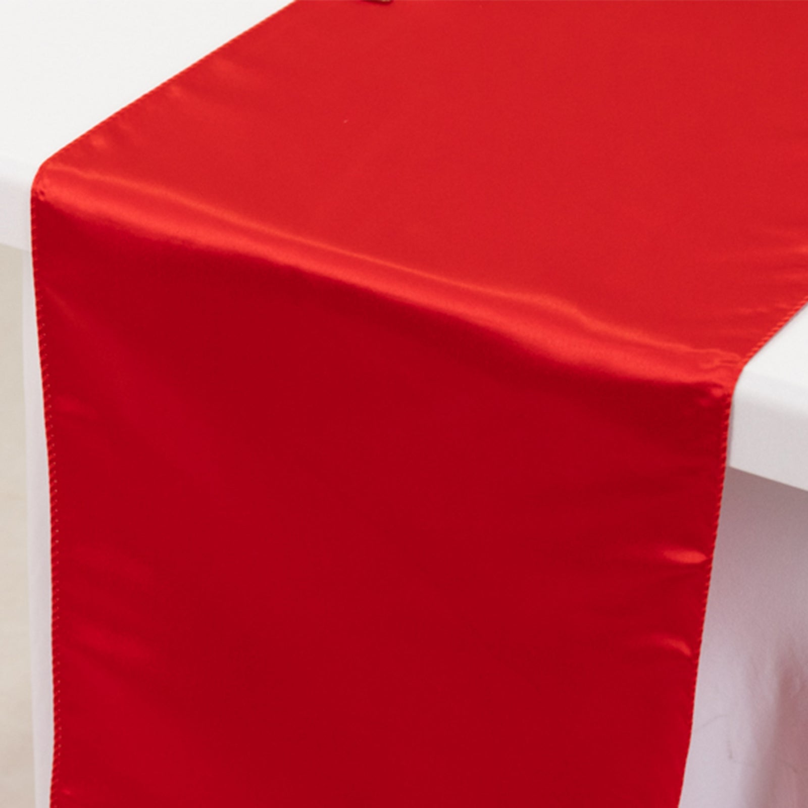 Lamour Satin 12"x108" Table Runner Red - Smooth & Lustrous Finish