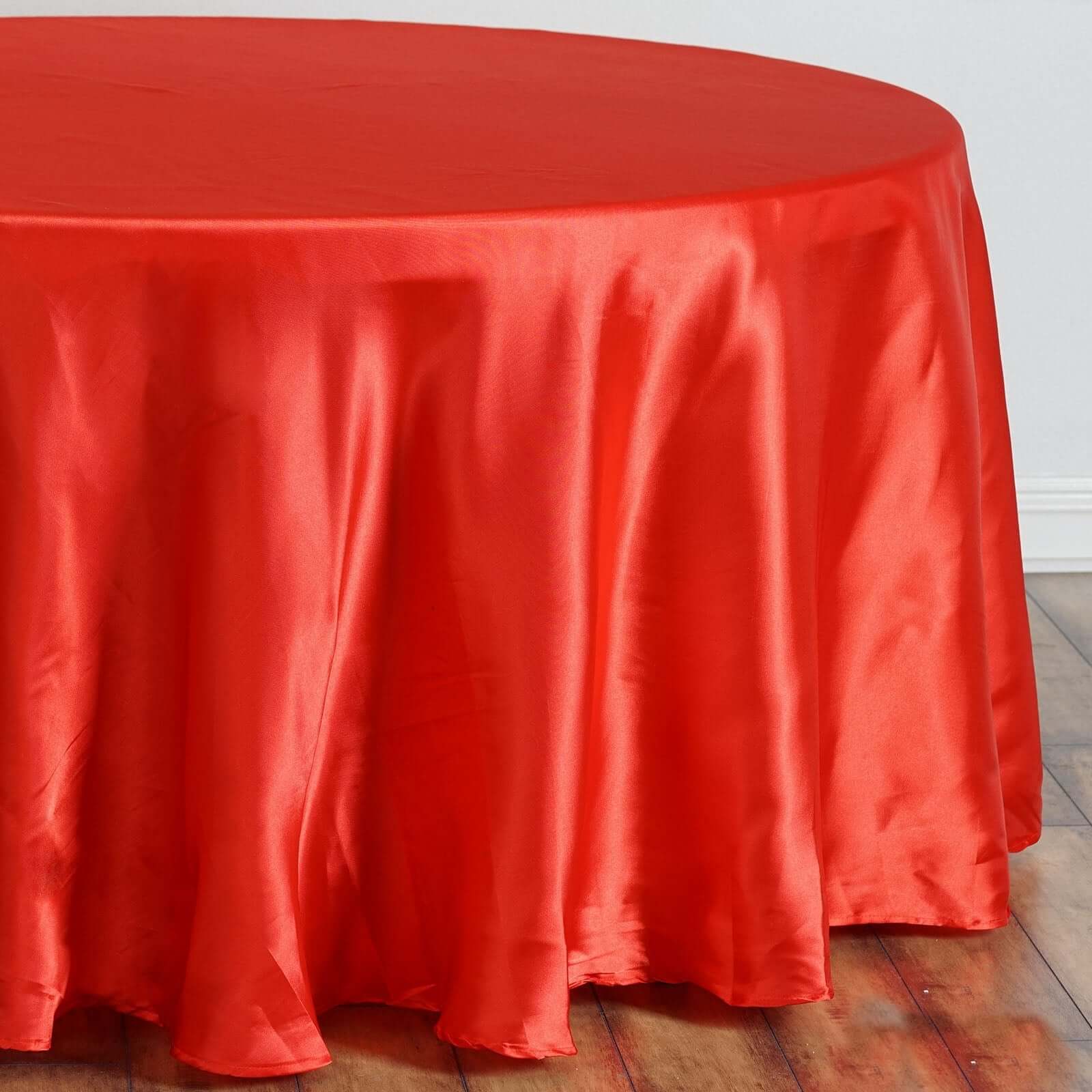 Satin 108" Round Tablecloth Red - Smooth and Lustrous Table Cover