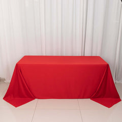 Scuba Rectangular 90"x132" Tablecloth Red - Wrinkle Free, Stain Resistant & Seamless Table Cover