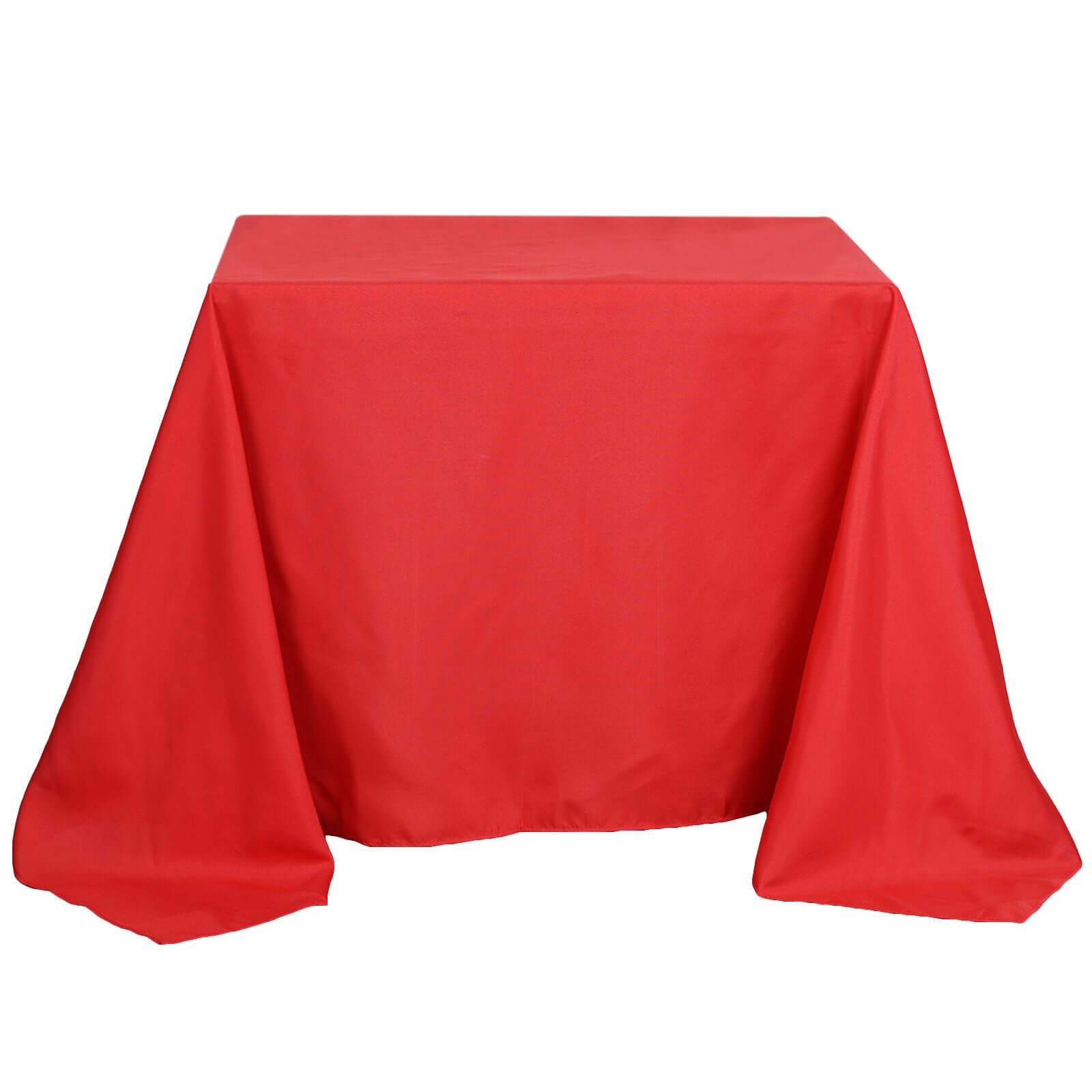 Polyester Square 90"x90" Tablecloth Red - Wrinkle-Resistant & Durable Table Cover
