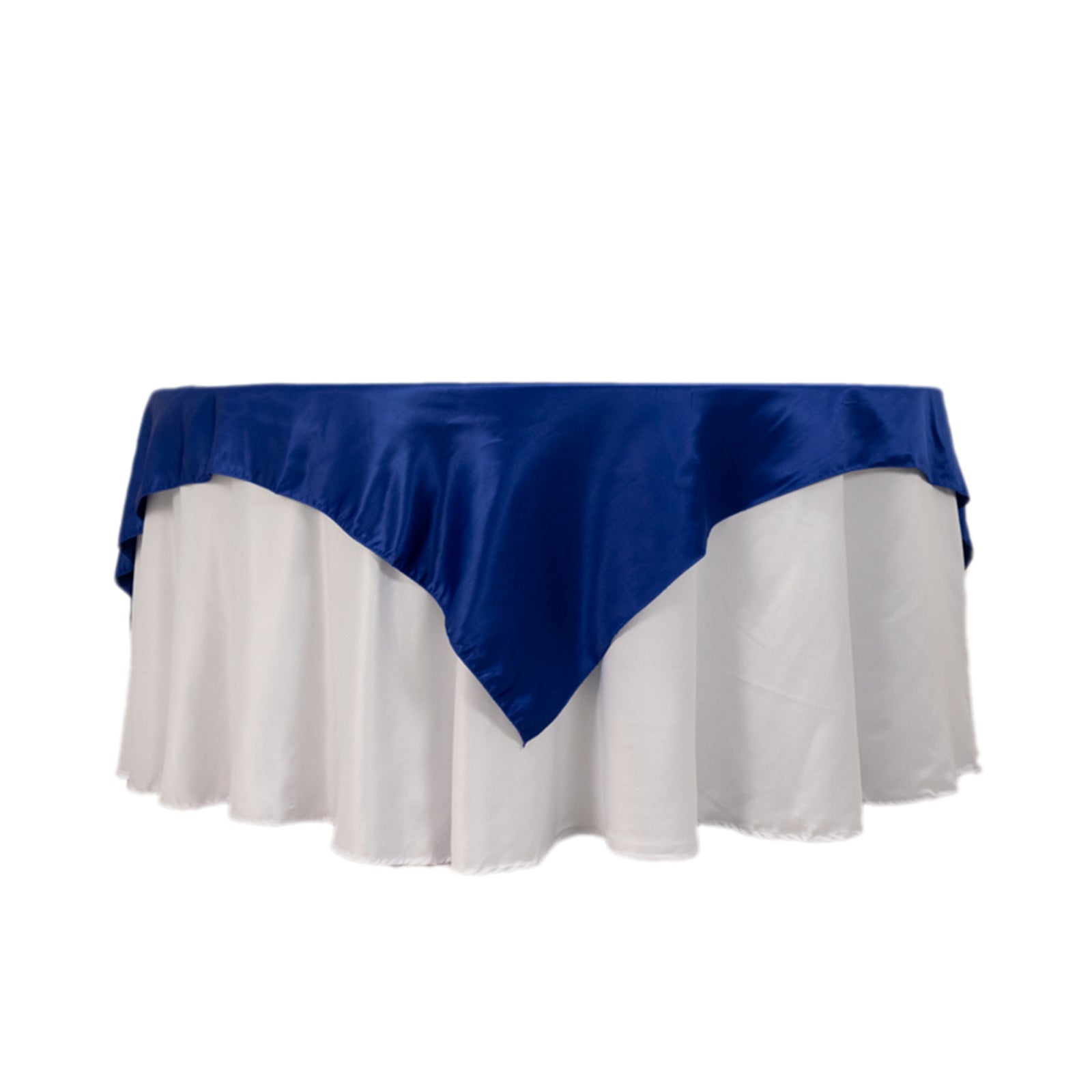 Lamour Satin 72"x72" Table Overlay Square Tablecloth Royal Blue - Smooth Finish Table Topper