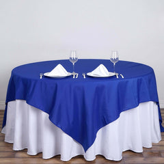 Polyester 70"x70" Table Overlay Square Tablecloth Royal Blue - Wrinkle-Resistant & Durable Table Cover