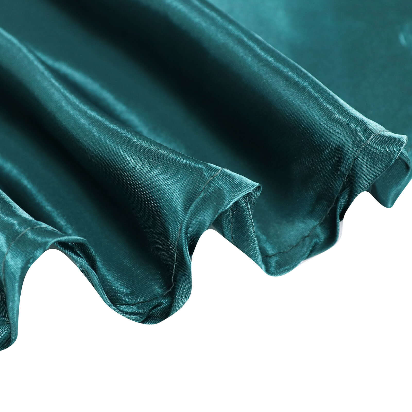 Satin 120" Round Tablecloth Peacock Teal - Stylish Seamless Table Cover