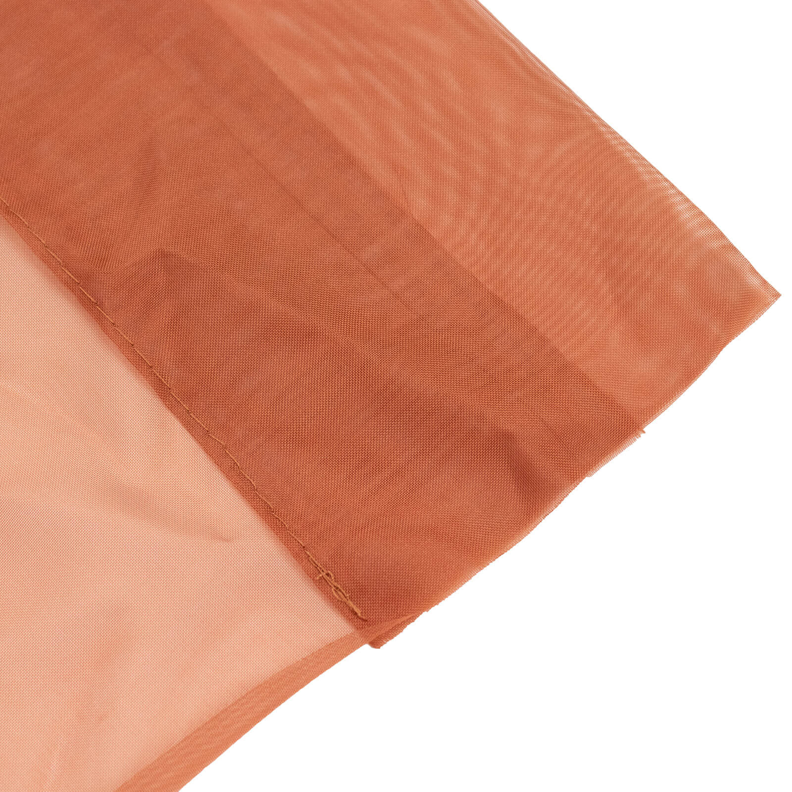 5ftx32ft Terracotta (Rust) Chiffon Curtain Panel, Durable Flame Resistant Backdrop Ceiling Drapery With Rod Pocket