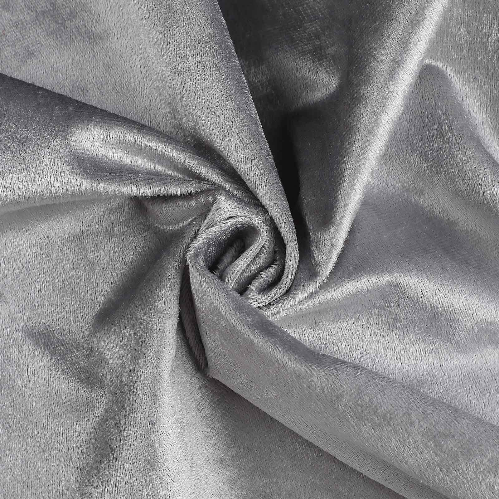 Premium Velvet 90"x156" Rectangle Tablecloth Silver - Reusable Soft & Seamless Table Cover