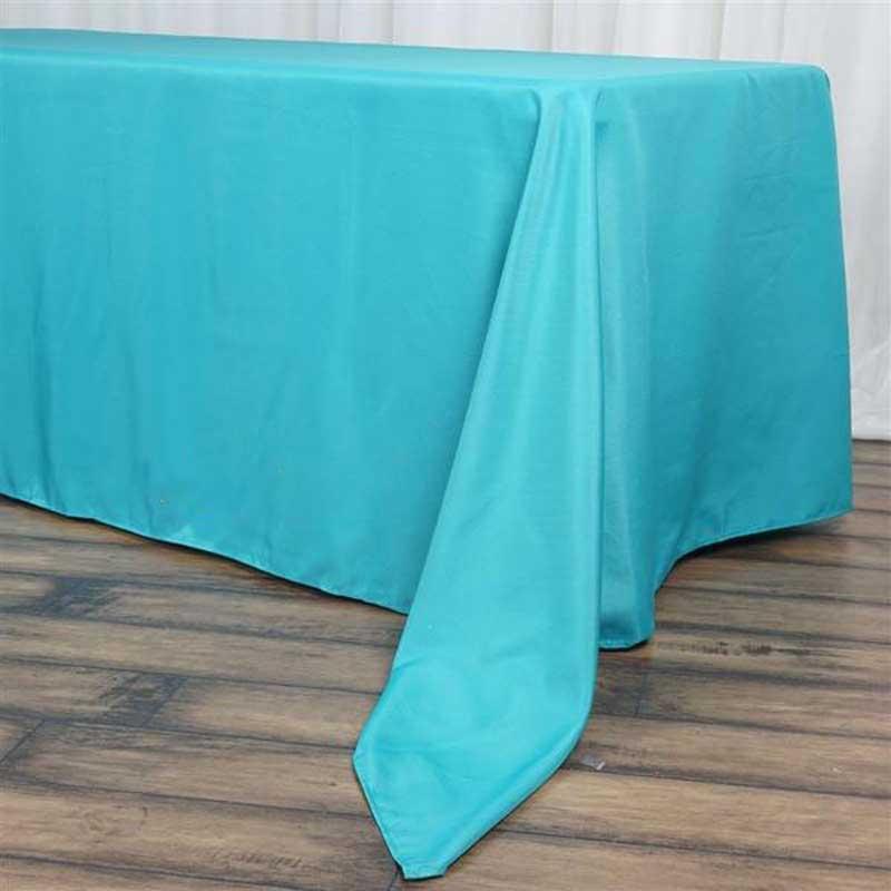 Polyester 72"x120" Rectangle Tablecloth Turquoise - Durable and Stylish Table Cover