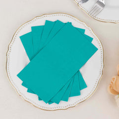 50-Pack Paper Napkins Turquoise - Soft Disposable 2-Ply Dinner Napkins for Weddings