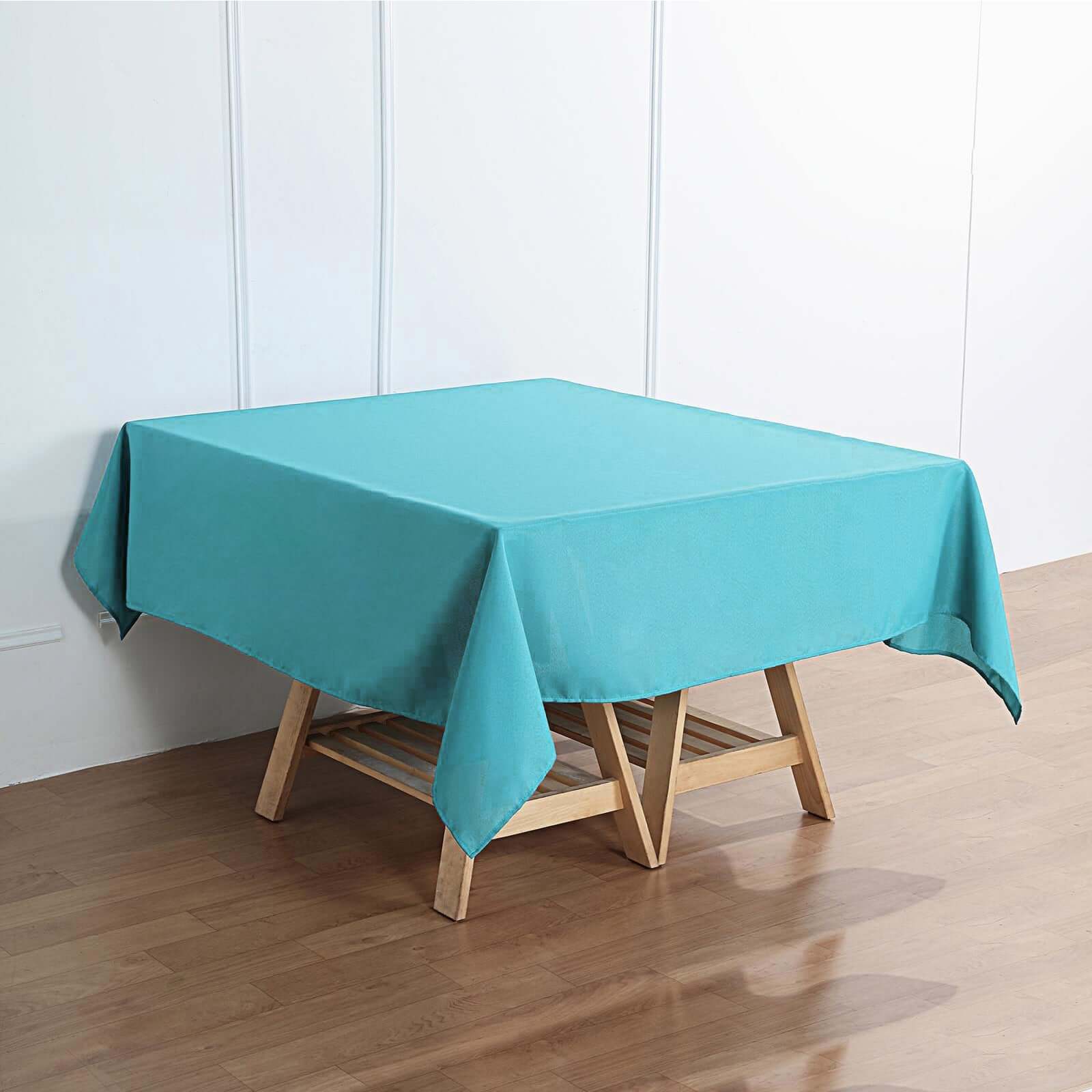 Polyester Square 70"x70" Tablecloth Turquoise - Wrinkle-Resistant & Durable Table Cover