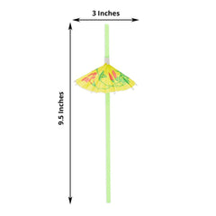 50-Pack Umbrella Drinking Straws Multi-Colored - Fun Disposable Straws for Tropical Parties 10"
