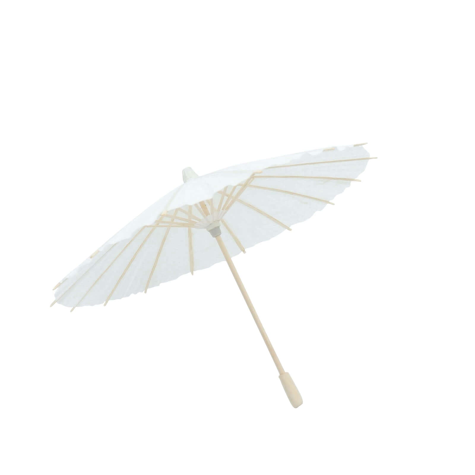 4-Pack Paper and Bamboo Parasol Umbrellas White - Decorative Centerpieces and Bridal Shower Photo Props 16"
