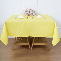 Polyester Square 70"x70" Tablecloth Yellow - Wrinkle-Resistant & Durable Table Cover