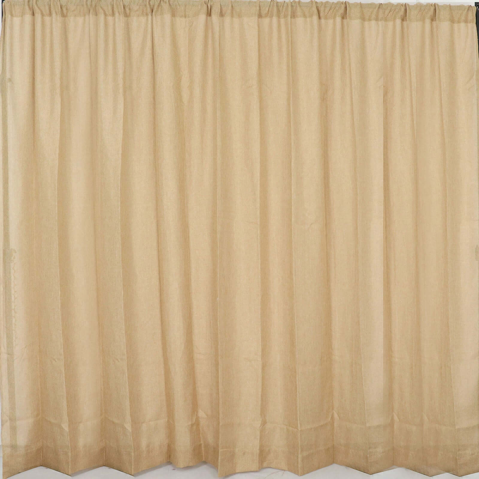 8ftx8ft Natural Jute Faux Burlap Event Curtain Drapes With Rod Pockets, Rustic Photography Backdrop Event Panel