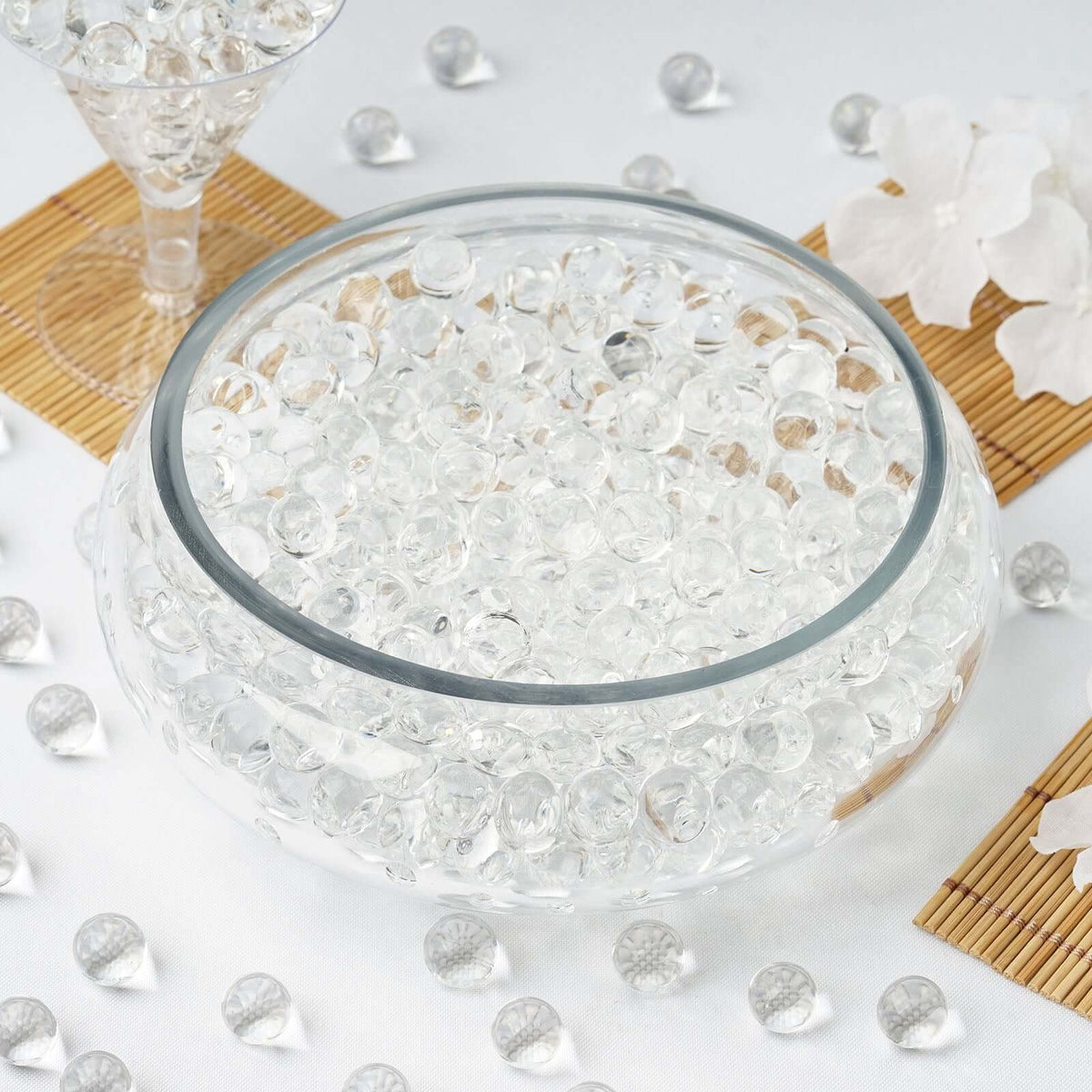 Water Gel Beads Vase Filler Clear - Large Nontoxic Jelly Balls for Floating Candles & Floral Displays 10g