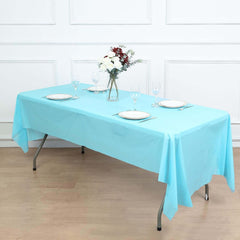 Plastic Table Cover Light Blue Rectangle - Lightweight PVC Disposable Tablecloth 54"x108"