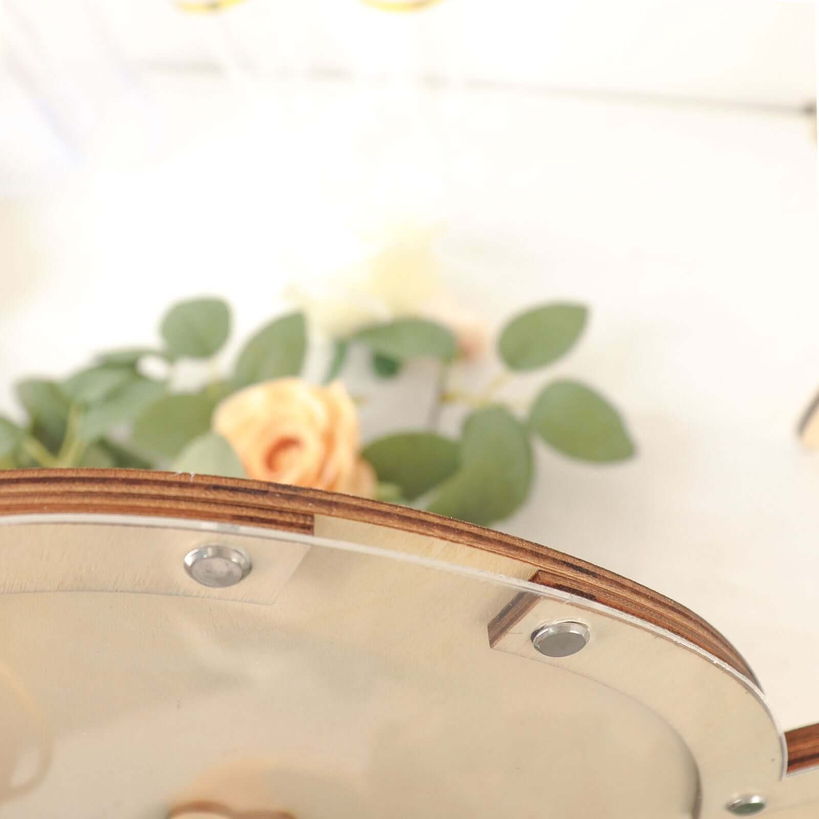 13" Wooden Heart Drop Top Frame Wedding Guest Book Alternative, Rustic Sign Display Stand