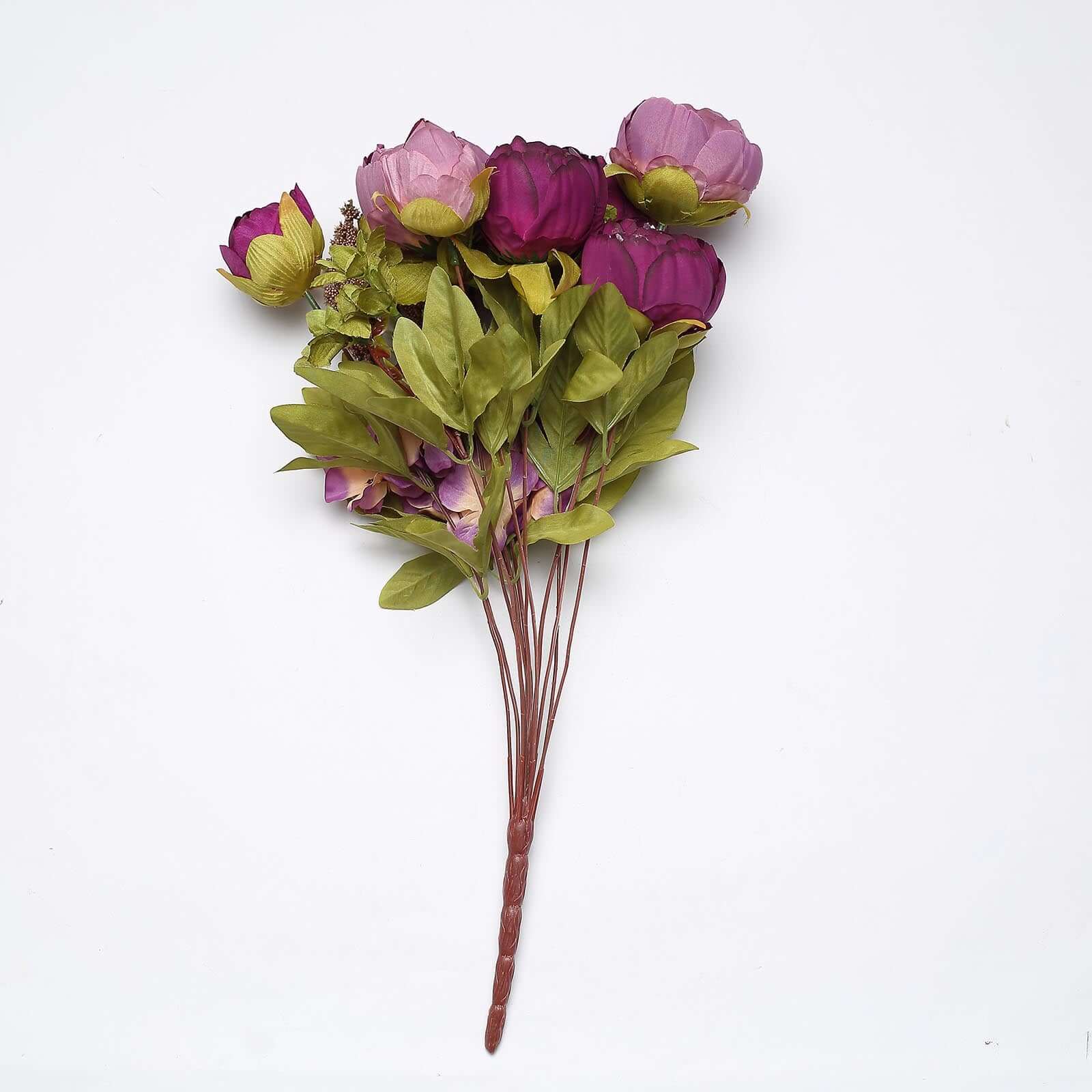 2 Pack 19" Purple Artificial Peony Flower Wedding Bouquets, Faux Silk Flower Arrangements