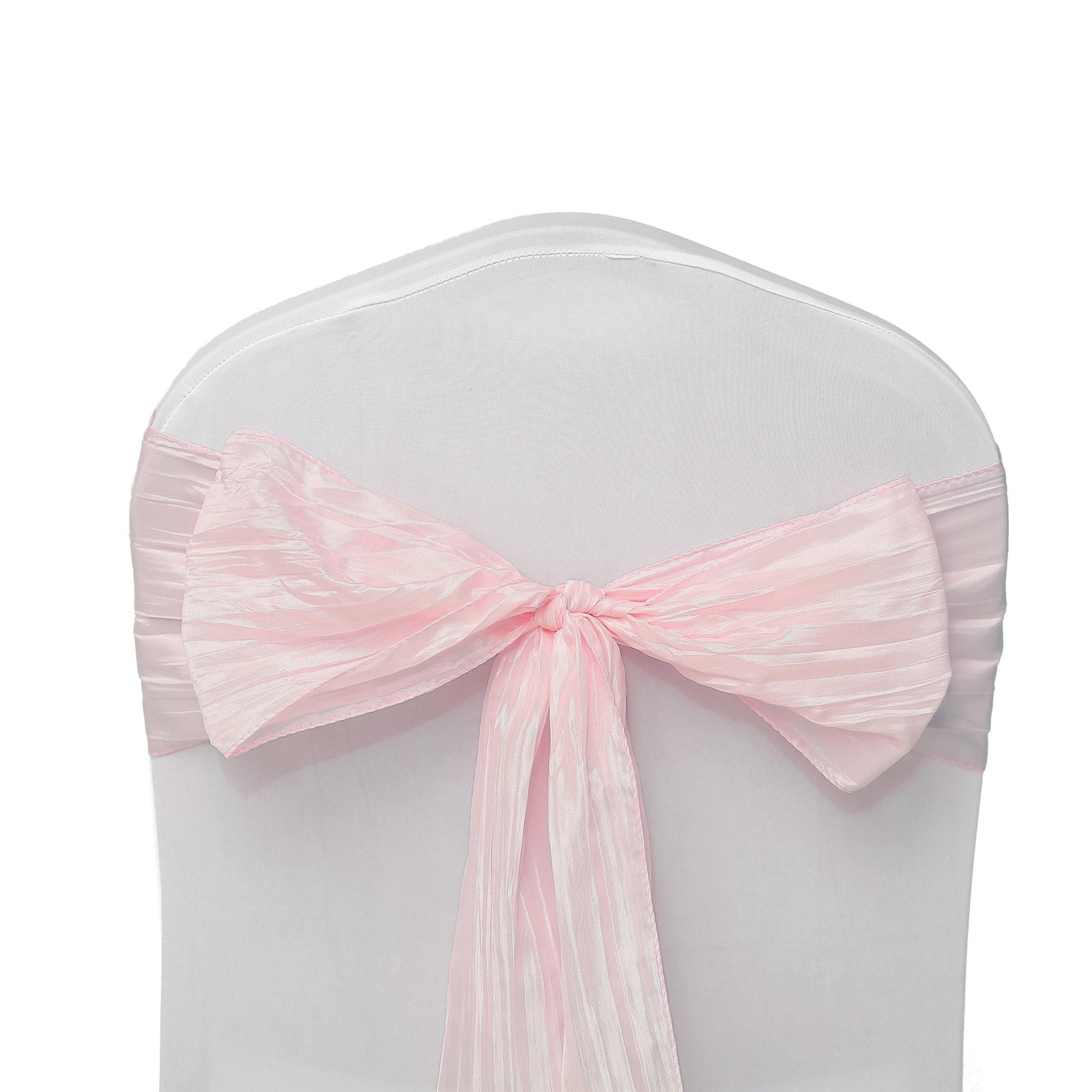 5 Pack Taffeta 6"x106" Chair Sashes Blush Accordion Crinkle Texture - Stylish Decor for Weddings & Gatherings