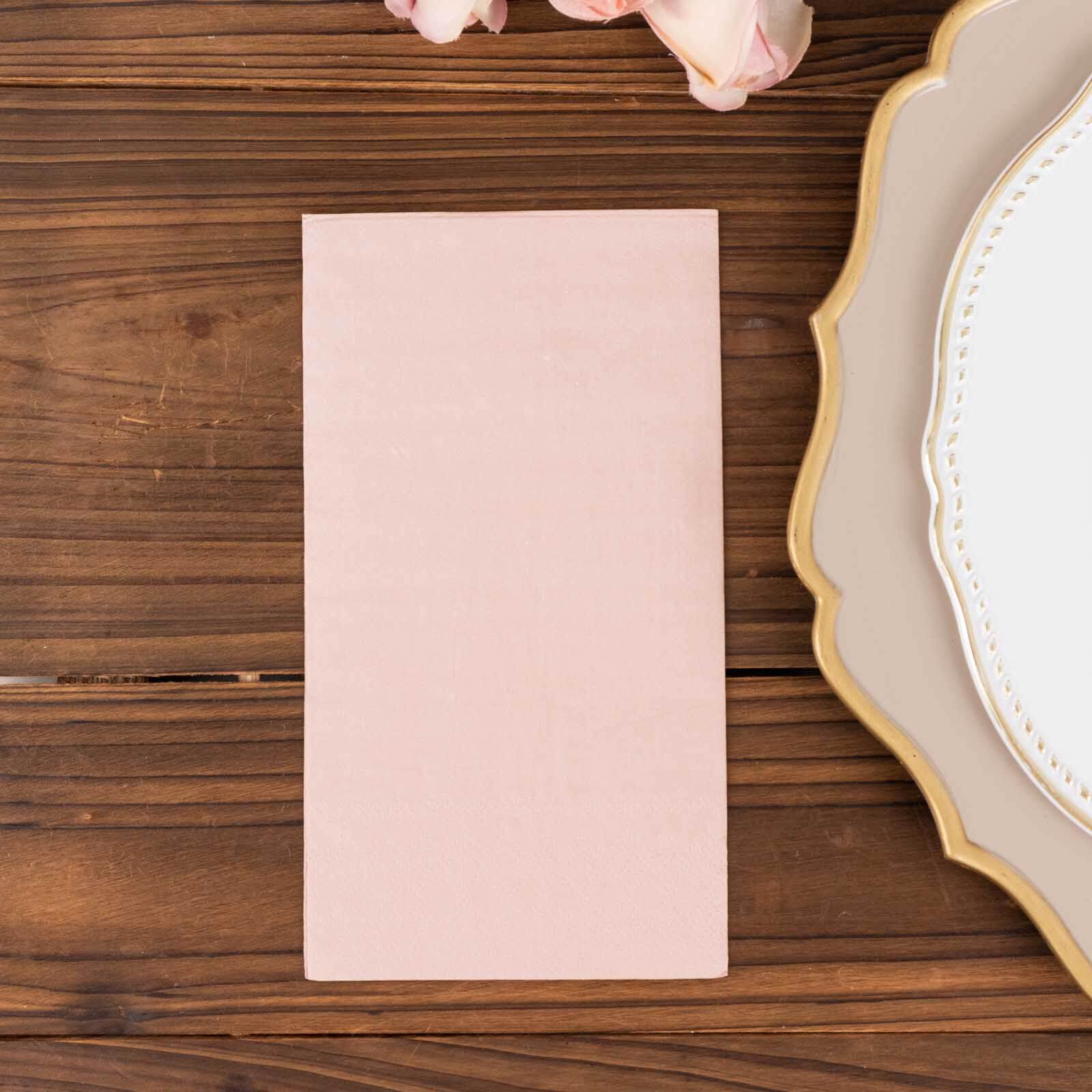 50-Pack Paper Napkins Dusty Rose - Soft Disposable 2-Ply Dinner Napkins for Weddings