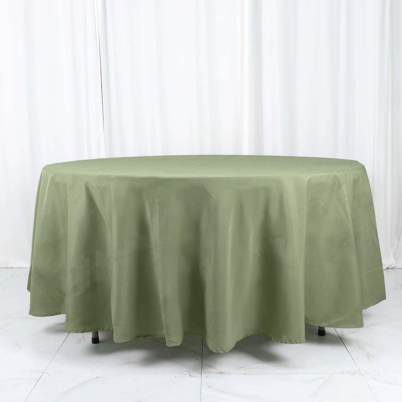 Polyester 108" Round Tablecloth Dusty Sage Green - Wrinkle-Resistant Table Cover