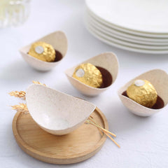 24-Pack Mini Wheat Straw Fiber Dessert Cups Biodegradable Eco-Friendly - Perfect for Ice Cream 3"