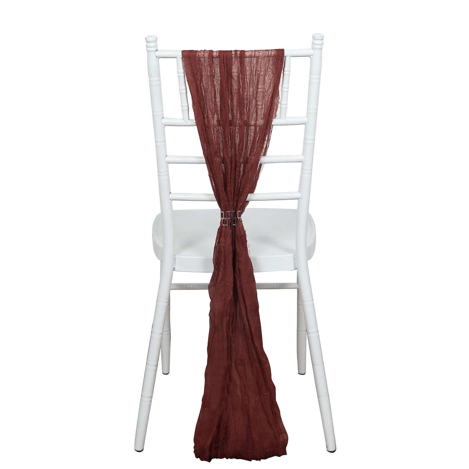 5 Pack Cheesecloth Gauze 16"x88" Chair Sashes Burgundy - Boho Chair Decorations