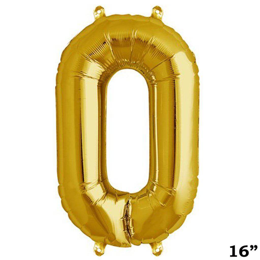13" Gold Letter & Number Balloons, Shiny Metallic Mylar Foil Alphabet Balloons