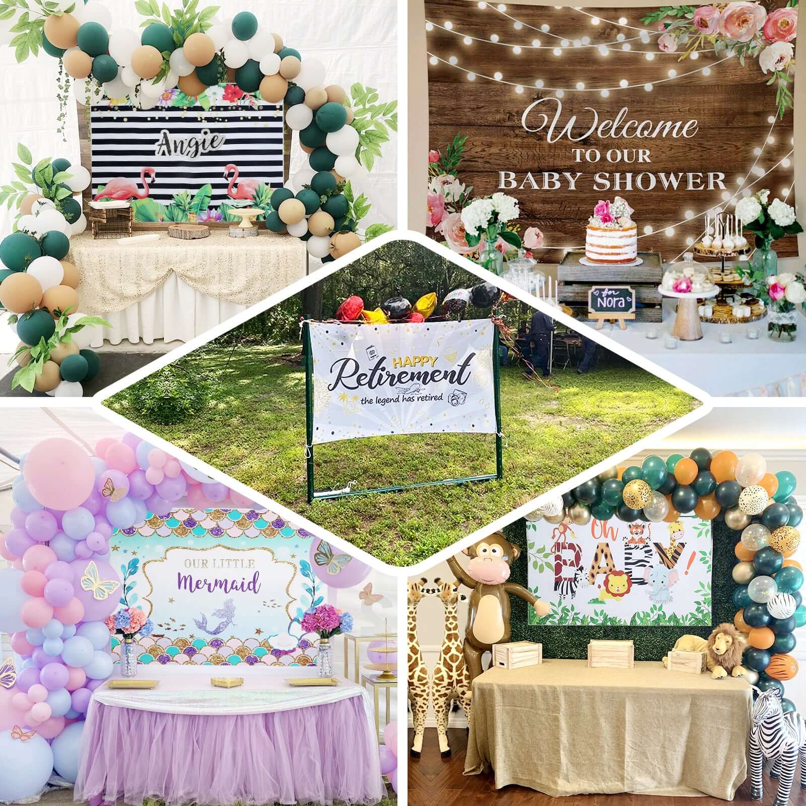 5ftx7ft "Our Little Mermaid" Print Vinyl Photo Shoot Backdrop