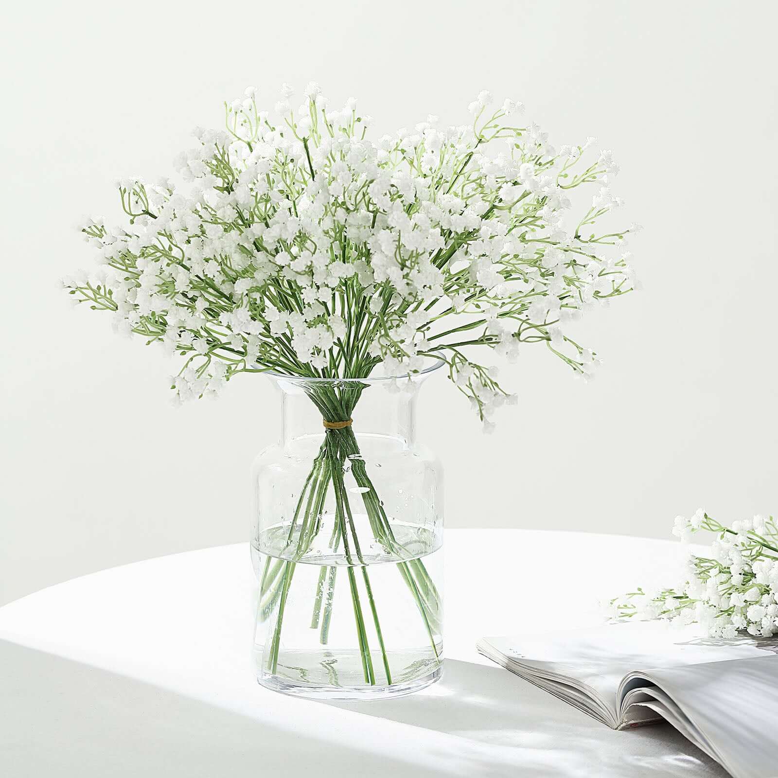 12 Stems 22" White Artificial Silk Babys Breath Gypsophila Flowers