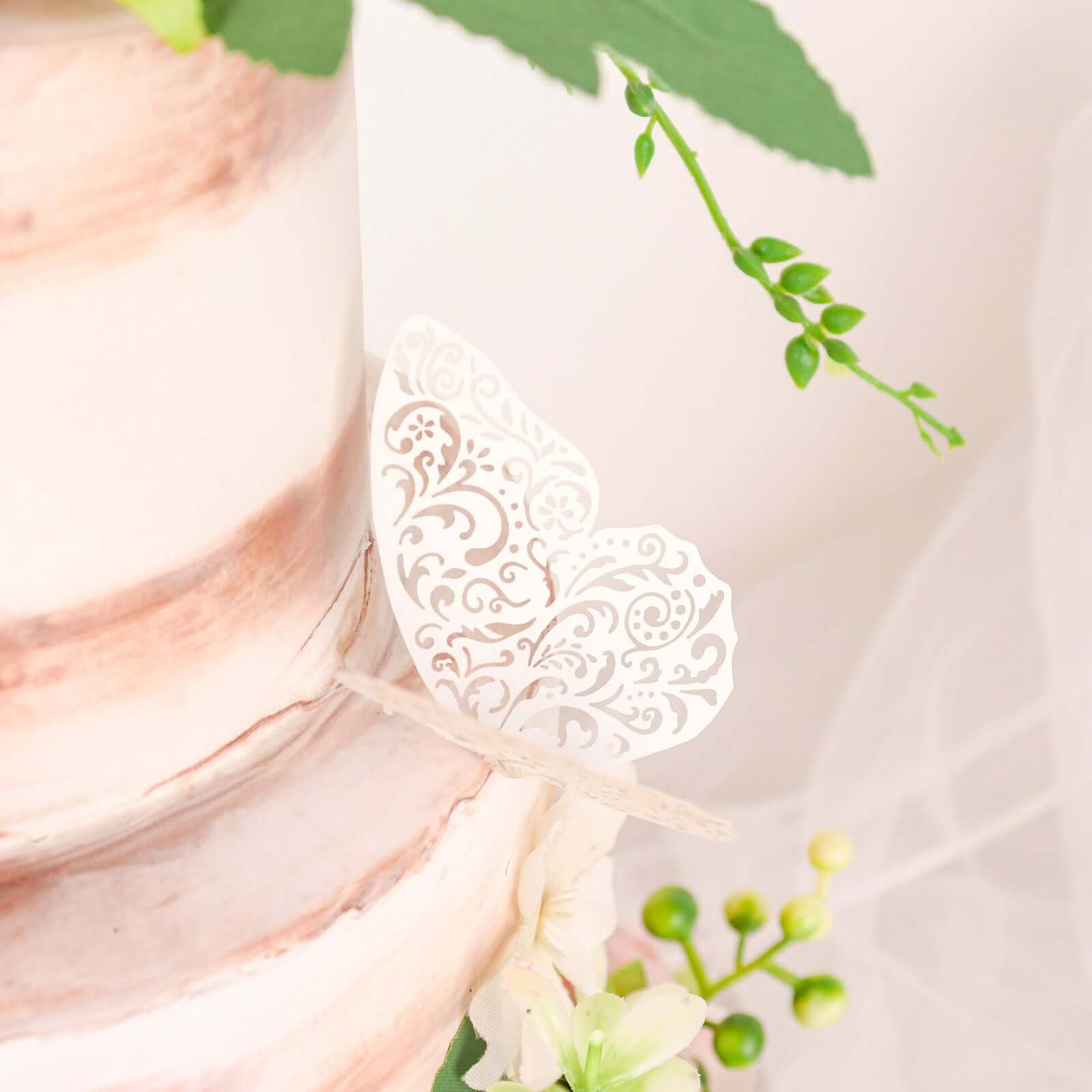 12-Pack 3D Butterfly Wall Decals, DIY Removable Mural Stickers White Cake Decorations Eye-Catching Design