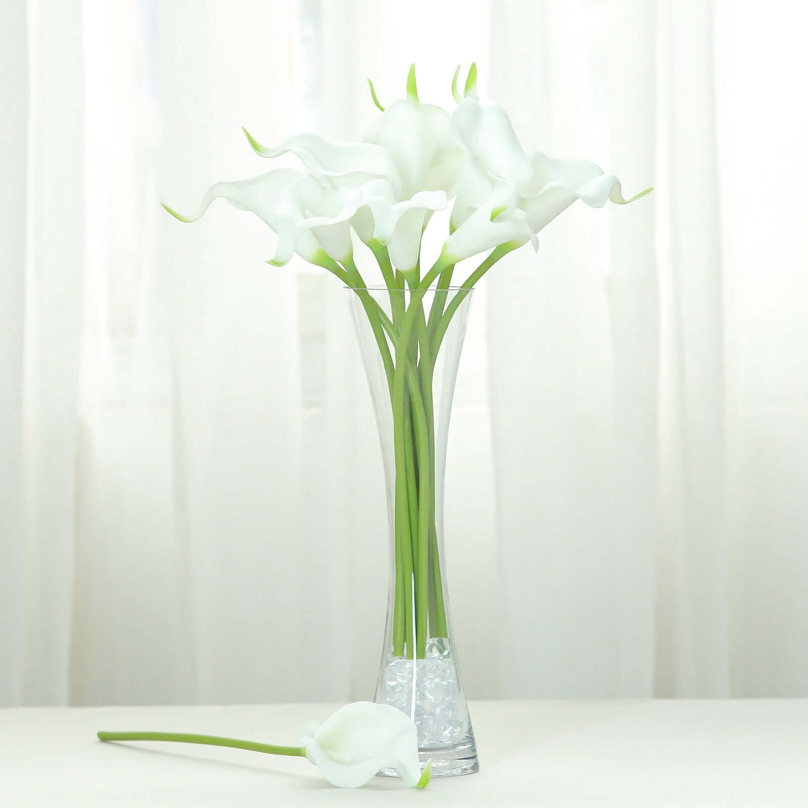 20 Stems 14" White Artificial Poly Foam Calla Lily Flowers