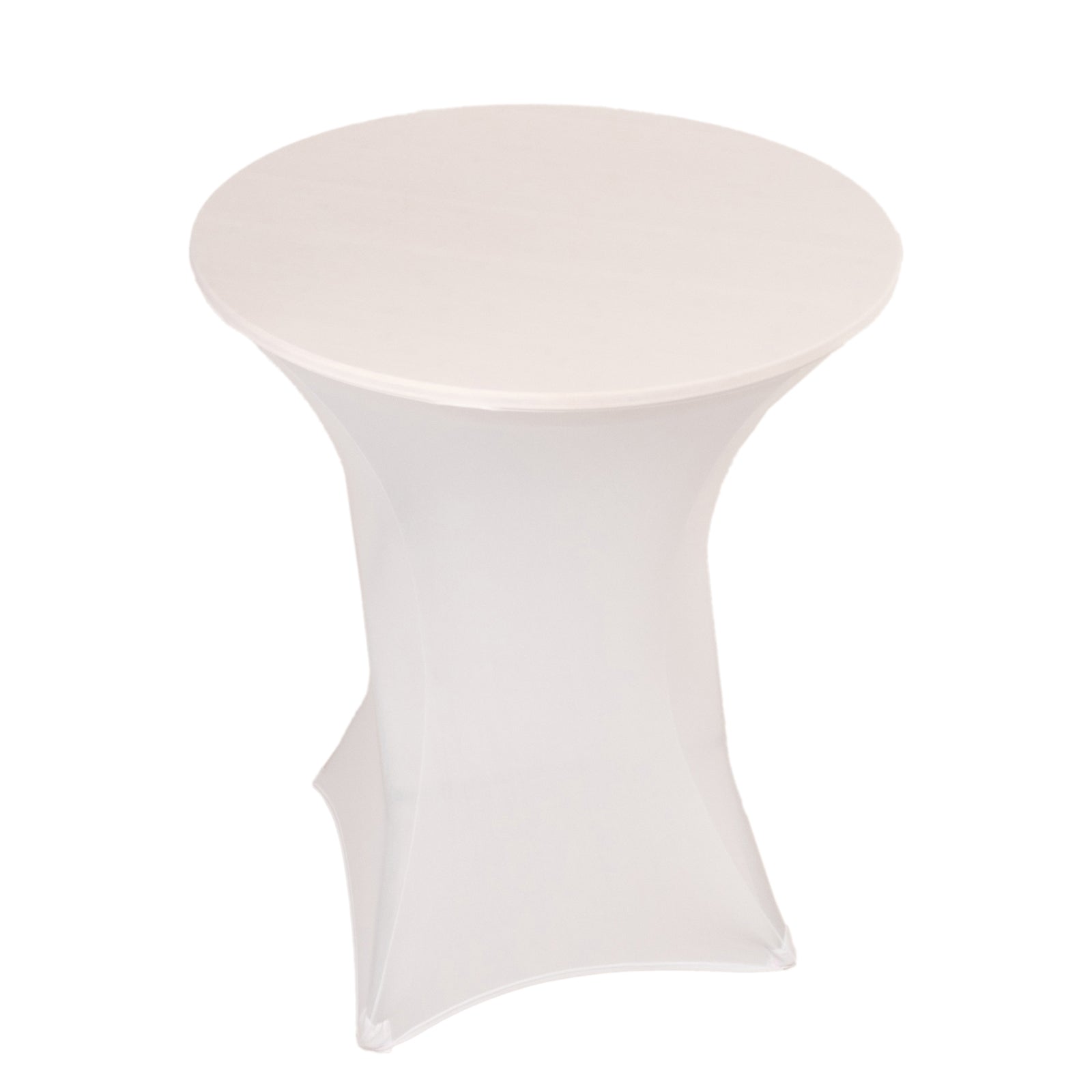 Spandex 36" Round Cocktail Table Cover White - Easy to Maintain Stretch Fitted Highboy Tablecloth for Events